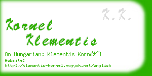 kornel klementis business card